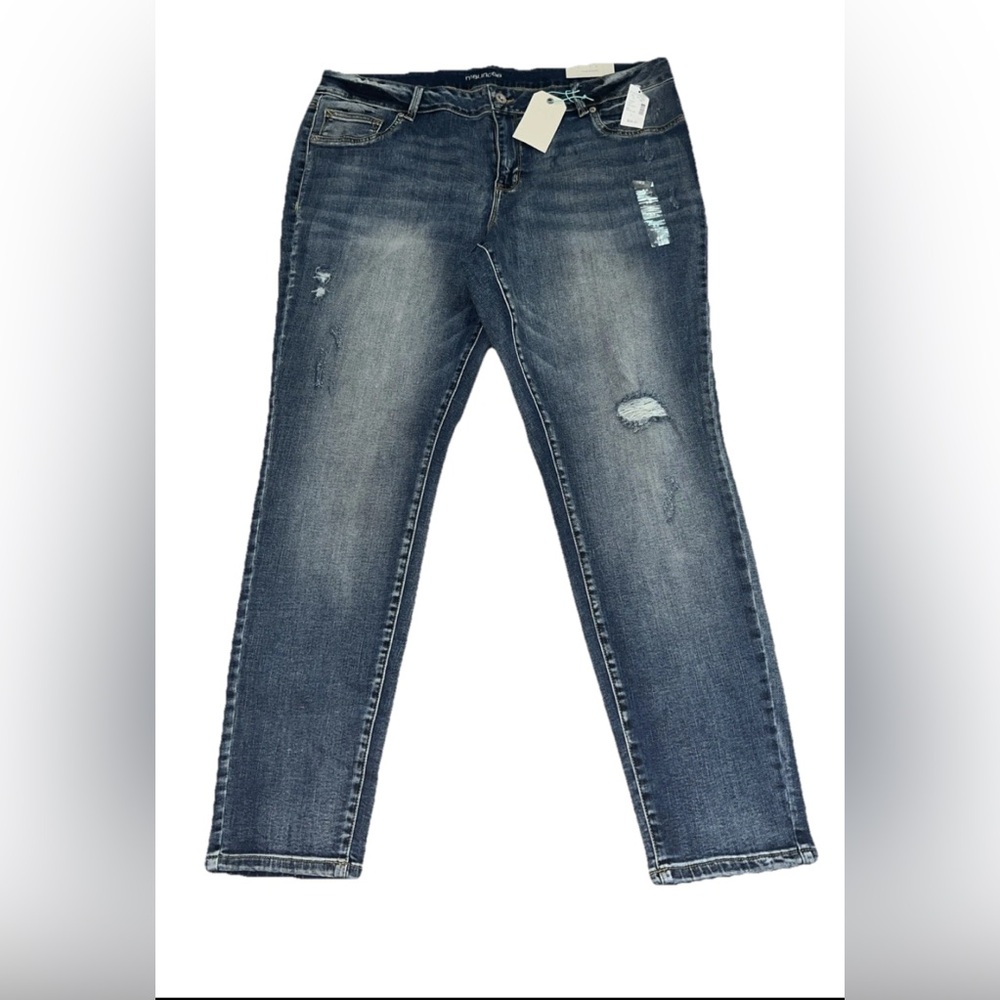 NWT Maurices Denim Flex Mid Rise Jegging Jean 22 Regular New 31" I Seam Med Wash